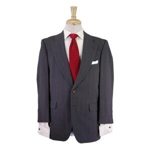 Paul Stuart Vintage Gray Pinstripe 2-Btn Wool Suit 38S